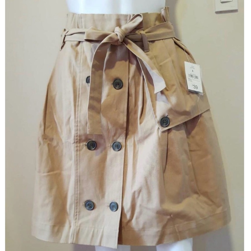 BRANDNEW Joe Fresh Beige Tie Waist Trench Skirt | Size 8